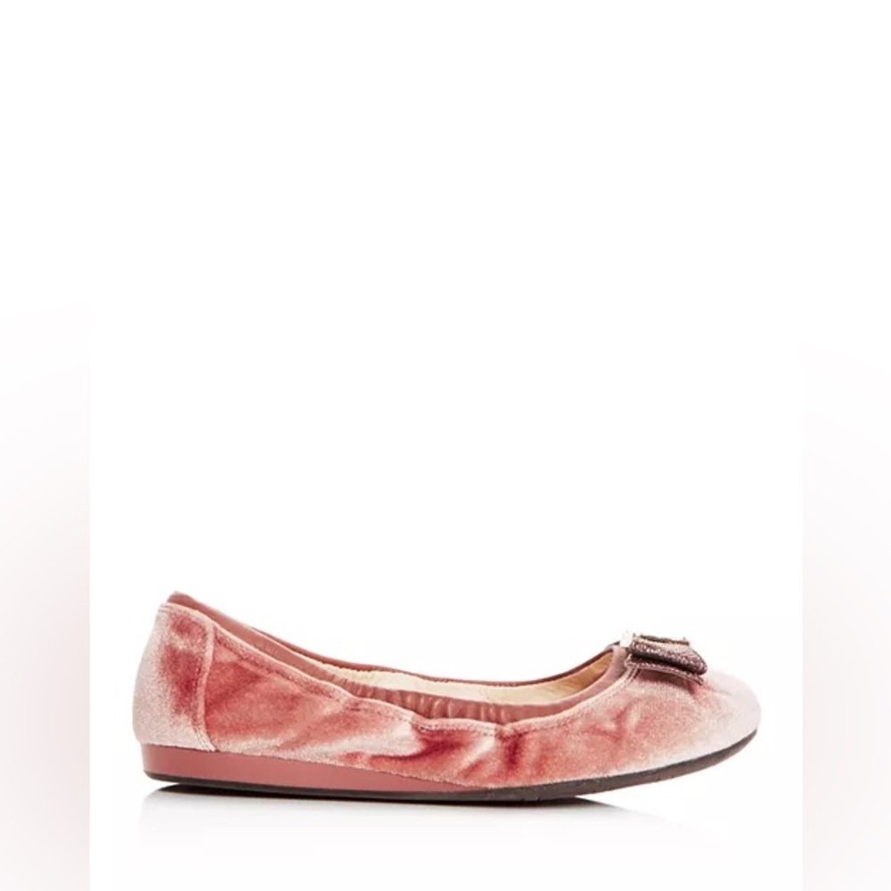 Cole Haan Women's Tali Bow Velvet Ballet
Flats - Nude Velvet and Gold Size 7